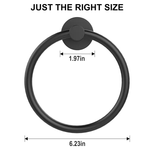SetSail Towel Holder for Bathroom Wall Matte Black Towel Ring | Stainless Steel Hand Towel Holder Heavy Duty Towel Hanger for Bath, Kitchen