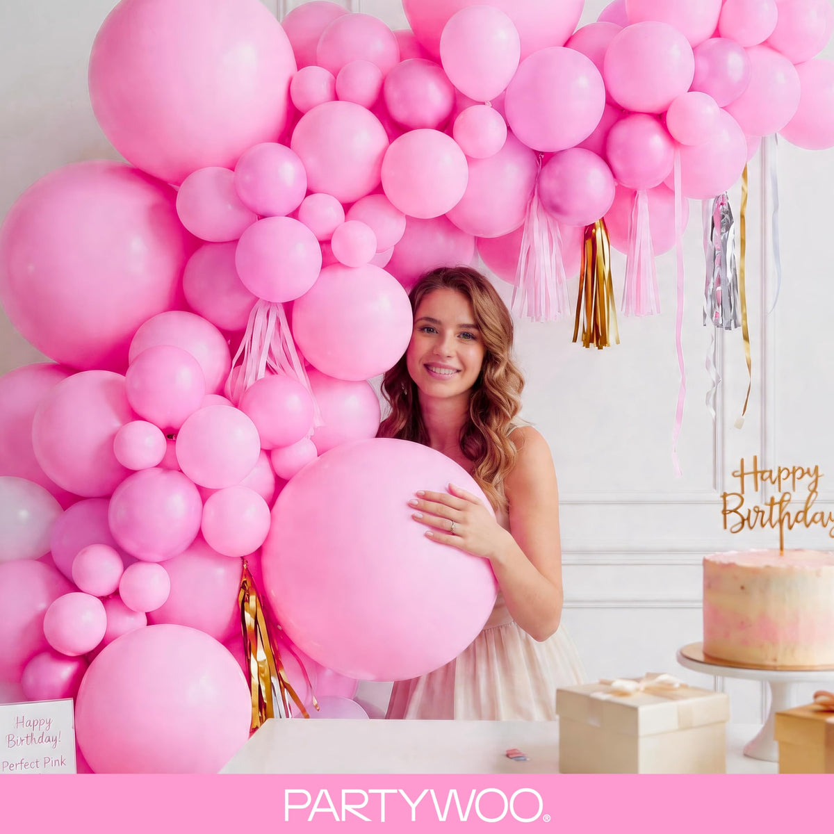 PartyWoo Pink Balloons 127pcs Matte Pink Balloons Different Sizes | 36 18 12 10 5 Inch for Baby Shower Valentine's Day Princess Bachelorette Birthday Valentine's Party Decorations Pink-Y11