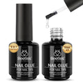 Beetles Gel Polish 9 in 1 Gel Nail Glue for Clear Acrylic Nail Tips | 2Pcs 15ml Long Lasting Nail Gel Kit for False Nails Tips, Base Blooming Nail Gel, U V Light Required, Gift for Women