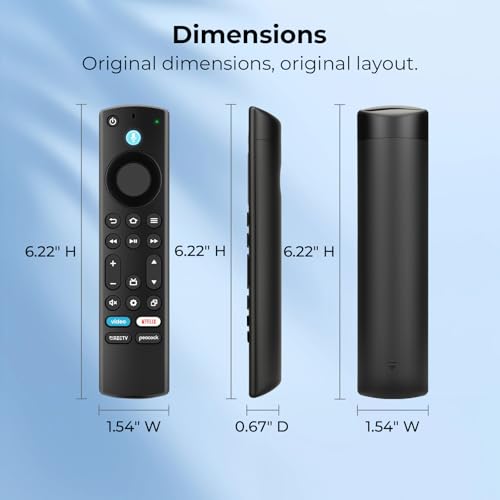 Replacement Remote for Fire Smart TV, with Voice Control | for Insignia/Toshiba/TCL/Hisense Fire Smart TV, Simple Setup, 1-Year Warranty - Not for Roku OS