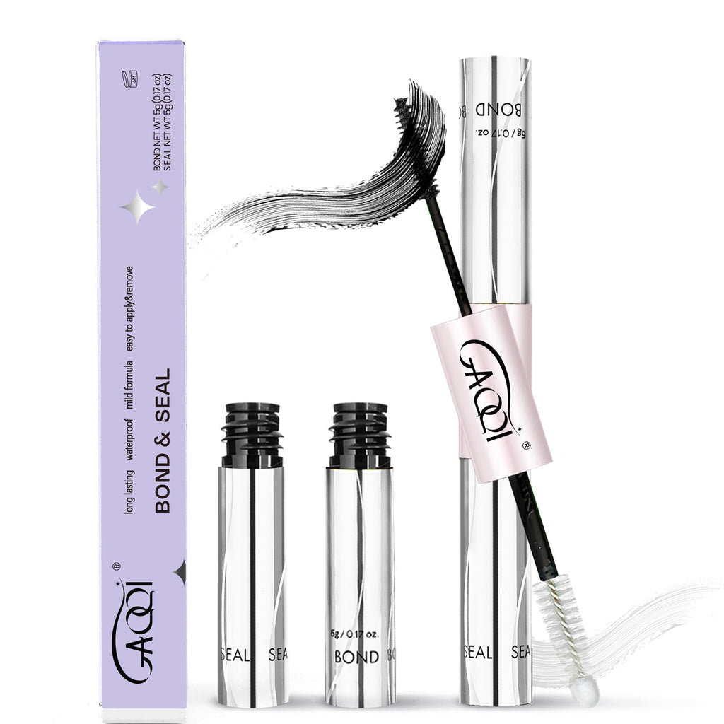 GAQQI Lash Cluster Glue, Waterproof Bond and Seal Lash Glue, Black - 10ml | Strong Hold 3-7days, Latex-free & Formaldehyde-free, Waterproof, For Cluster/ Individual/ Strip Lashes, Easy to Use