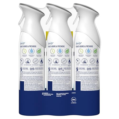 Febreze Air Mist, Air Freshener Spray, Odor Fighting Room Spray, Deodorizer for Home Bathroom Kitchen Office Apartment Dorm Room Classroom, Heavy Duty Crisp Clean Scent, 8.1oz (Pack of 3)