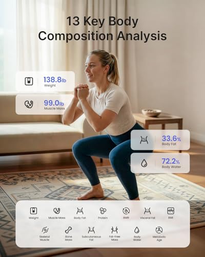 RENPHO Smart Scale for Body Weight, BMI & Body Fat, 13 Metrics, Elis 1 | Bathroom Digital Bluetooth Scale with 400lbs Capacity, Syncs with Fitness Apps, Accurate for Weight Loss, Fitness, Home Use