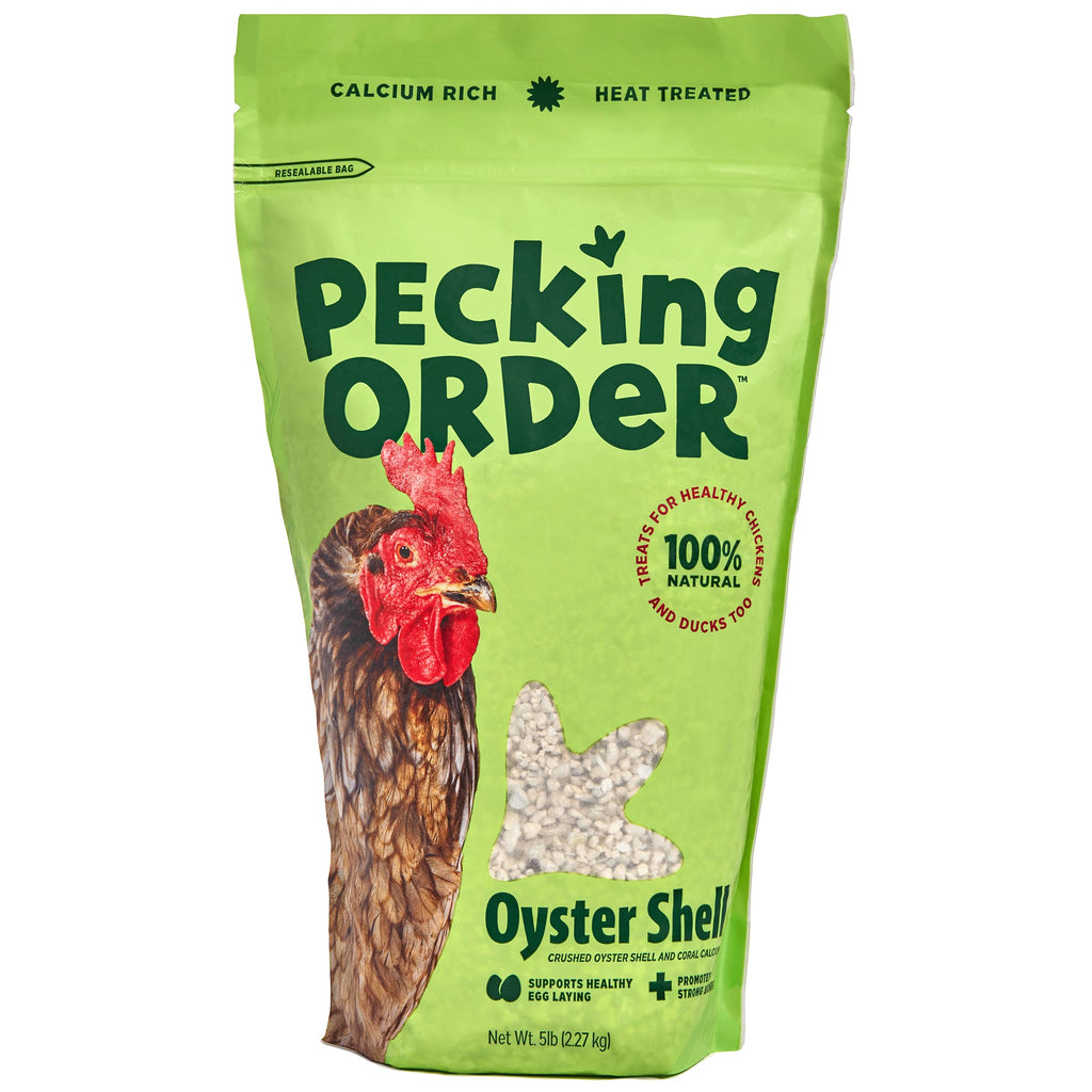Pecking Order Oyster Shell - Calcium Supplement to Support Laying Hens and Strong Egg Shell Development (5 LB) (Packaging May Vary)