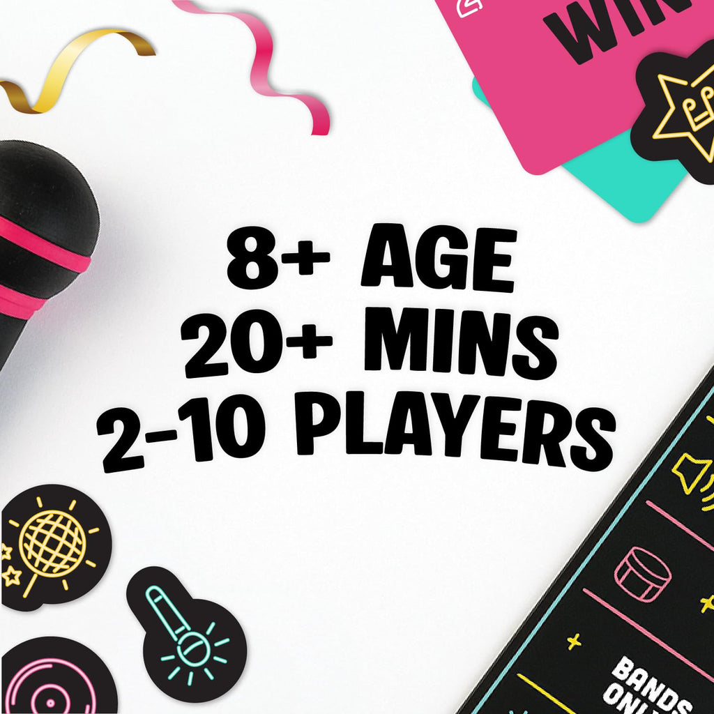 Grab The Mic - Award Winning Karaoke Party Game for Bad Singers w Foam Mic | 120 Word Cards (250 Words), 2-12 Players for Ages 8+. Perfect For Family Game Night, Birthdays & Sing-Off Parties.