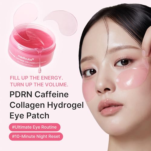 medicube Hydrogel Eye Patches with PDRN, Caffeine & Collagen (60 Counts) | PDRN Retinol & Collagen Gel Mask - Eye Patches for the appearance of Dark Circles, Undereye Bags & Firming, Korean Skincare