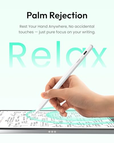 Metapen Pencil Air8 for Apple iPad 2018-2026, 10 Min Faster Charge, Palm Rejection Stylus Pen for iPad a16/11/10/9/8/7/6th Gen, Pro 12.9/11/13-inch M4/M5, Air 3/4/5/M2/M3/M4, Mini 5/6th
