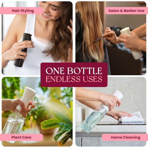 BeautifyBeauties Continuous Spray Bottle for Hair, 10.1 oz Mister Spray | Perfect for barbers, salons, household cleaning, watering plants, pet care, ironing & essential oil scents