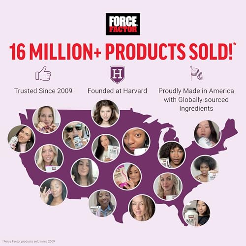 Force Factor Hair Growth Accelerator Soft Chews with Lustriva | Hair Growth Vitamins for Women & Men with Clinically Studied Lustriva & Biotin for Thicker, Fuller Hair, 60 Soft Chews