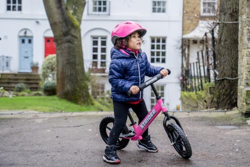Strider 12 Sport, No Pedal Balance Bike for Kids Ages 1–4 Years, Pink | No-Pedal Balance Bike for Toddlers, Safety Pad, Adjustable Seat and Handlebars Lightweight Frame, Never-Flat Tires