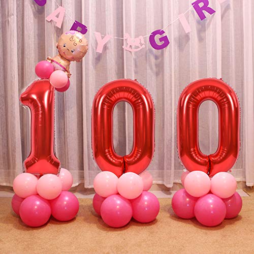 TONIFUL 40 Inch Red Number 3 Balloons Large Foil 3rd Birthday Decorations | Red 3 Balloon Number Three for 3rd 13th 23rd 30th Birthday 3 Year Anniversary, Red Birthday Decor for Men Women Boys Girls
