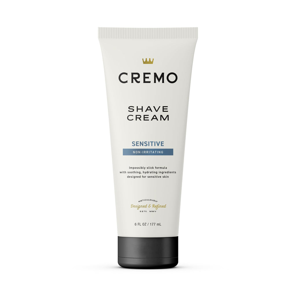 Cremo Shaving Cream for Men, Sensitive, 6 Fl Oz | Barber grade, Smooth shave cream, Cooling finish, Helps with razor irritation, Slick hydrating formula