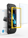 JSAUX 2-Pack Ultra HD Screen Protector for Steam Deck OLED/LCD | with Guide Frame, Easy to Install, 99.99% Clarity, Full-Screen Coverage, 9H Glass, Anti-Fingerprint, Scratch Resistant