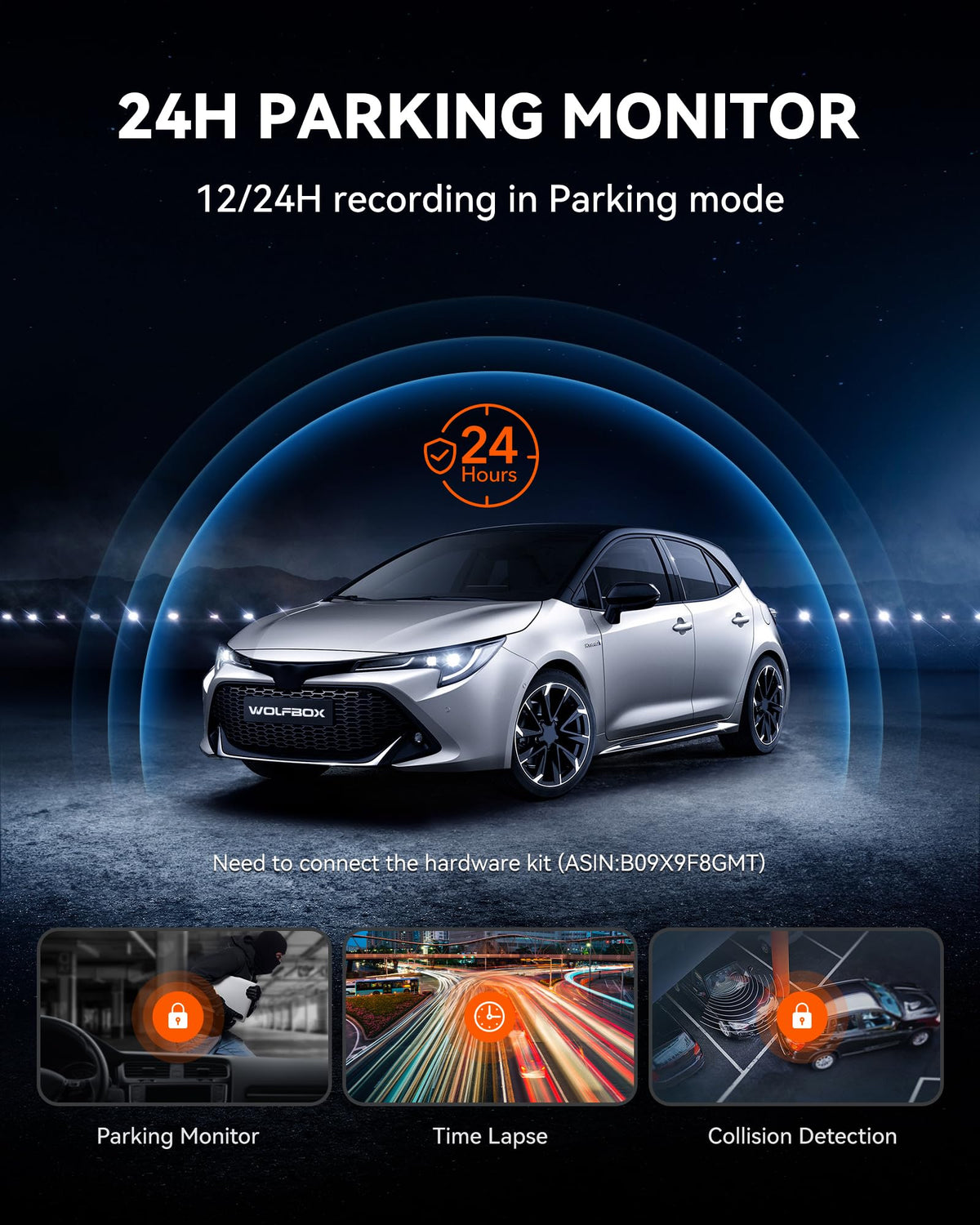 WOLFBOX G930 10'' 4K Rear View Mirror Camera with 64GB Card,5.8GHz WiFi | Dash Cam Front and Rear with WDR,Touch Screen Rearview Mirror Backup Camera,Night Vision,Parking Monitor,Reverse Assist,GPS
