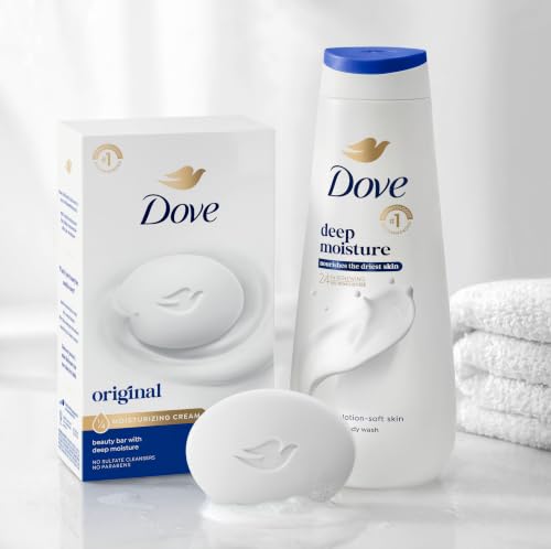 Dove Beauty Bar Soap Original 8 Count for Soft, Smooth Skin, with 1/4 Moisturizing Cream 3.75 oz
