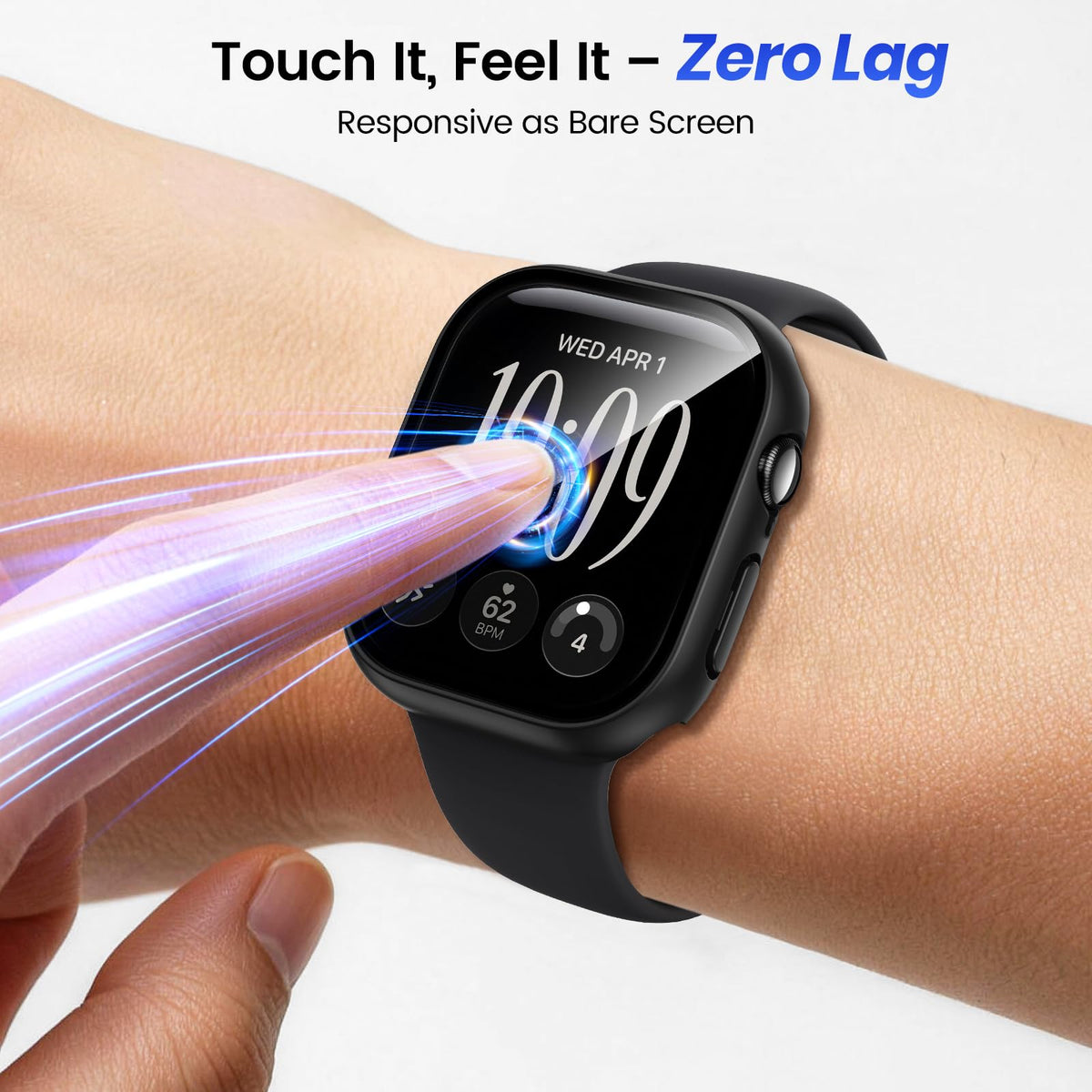 Tensea 3PCS for Apple Watch Screen Protector Case Series 12 46mm | iWatch Protective Face Cover for Women Men, Tempered Glass Film Hard Bumper for iPhone Watch 12 46 mm Accessories
