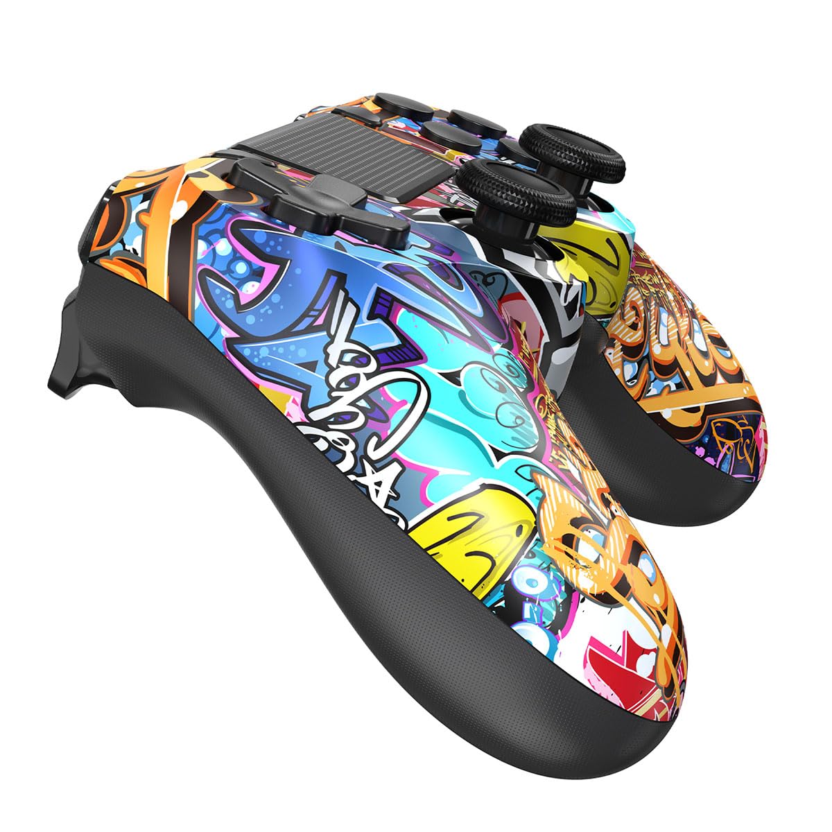 TIANHOO Wireless Controller Compatible with PS4/Pro/Slim | with Vibration Feedback, Motion Sensing, Touchpad, Light Bar, Share, 3.5mm Headphone Jack(Graffiti)