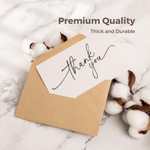 SPIRITDUST 52-pack Thank You Cards Bulk with Kraft Envelopes & Matching Stickers, 3.5x5 Inches, Minimalist Design | Perfect for Business, Weddings, Baby & Bridal Showers, Graduations & Funerals.