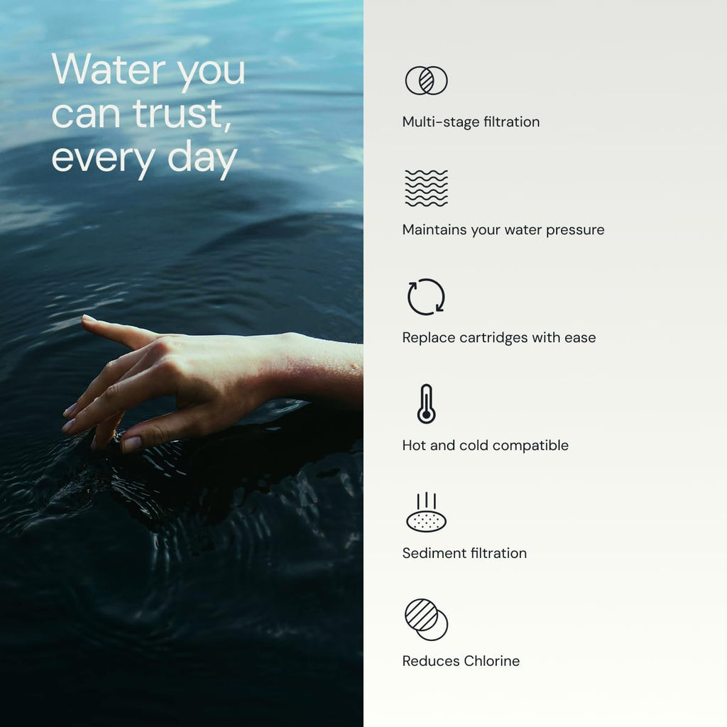 Aquabliss SF100 Daily Revitalize Shower Filter - Chrome | Vitamin C shower filter, vitamins and minerals infusion, softer-feeling skin, healthier hair, SF100
