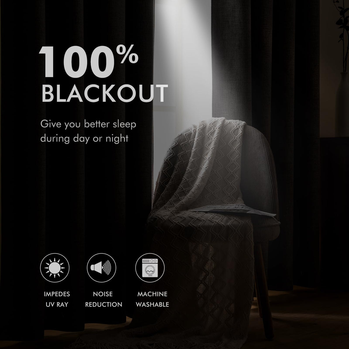 MIULEE 100% Blackout Linen Curtains for Bedroom 52x84 Inches Natural Beige | Room Darkening, Light Blocking, Thermal Insulated, Grommet Top, Linen Textured, Window Curtains for Living Room, 2 Panels