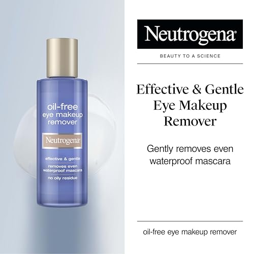 Neutrogena Oil-Free Eye Makeup Remover, 8 fl. oz | Gentle Cleanser for Sensitive Eyes, Dissolves Waterproof Mascara, Non-Greasy, Dermatologist & Ophthalmologist Tested