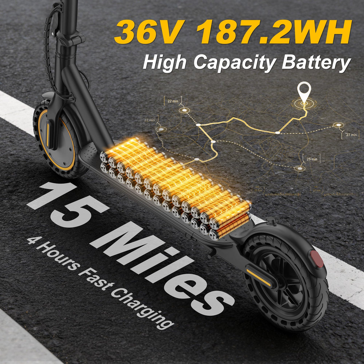 WERHY Electric Scooter, 350W/500W Powerful Motor & 8.5''/10'' Tire | Longe Range Up to 16/21/28Miles, Folding &Dual Braking
