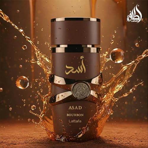 Lattafa Asad Bourbon for Unisex Eau de Parfum Spray, 3.4 Ounce / 100 ml | for Unisex