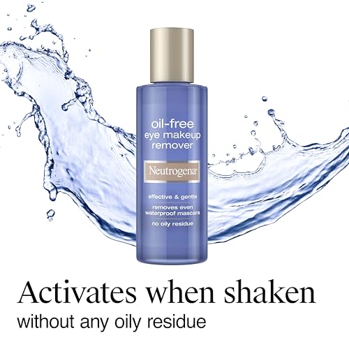 Neutrogena Oil-Free Eye Makeup Remover, 8 fl. oz | Gentle Cleanser for Sensitive Eyes, Dissolves Waterproof Mascara, Non-Greasy, Dermatologist & Ophthalmologist Tested