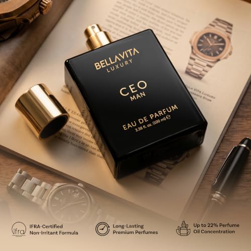 Bellavita Luxury CEO MAN Eau de Parfum | 100 ml (3.4 fl.oz.) | Perfume for Men | Mandarin, Lemon, Lavender, and Vetiver Notes | Long Lasting Men's Fragrance