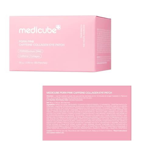 medicube Hydrogel Eye Patches with PDRN, Caffeine & Collagen (60 Counts) | PDRN Retinol & Collagen Gel Mask - Eye Patches for the appearance of Dark Circles, Undereye Bags & Firming, Korean Skincare