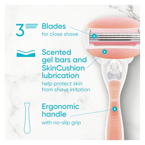 Gillette Venus ComfortGlide White Tea Women's Razor 1 Handle + 4 Blade Refills
