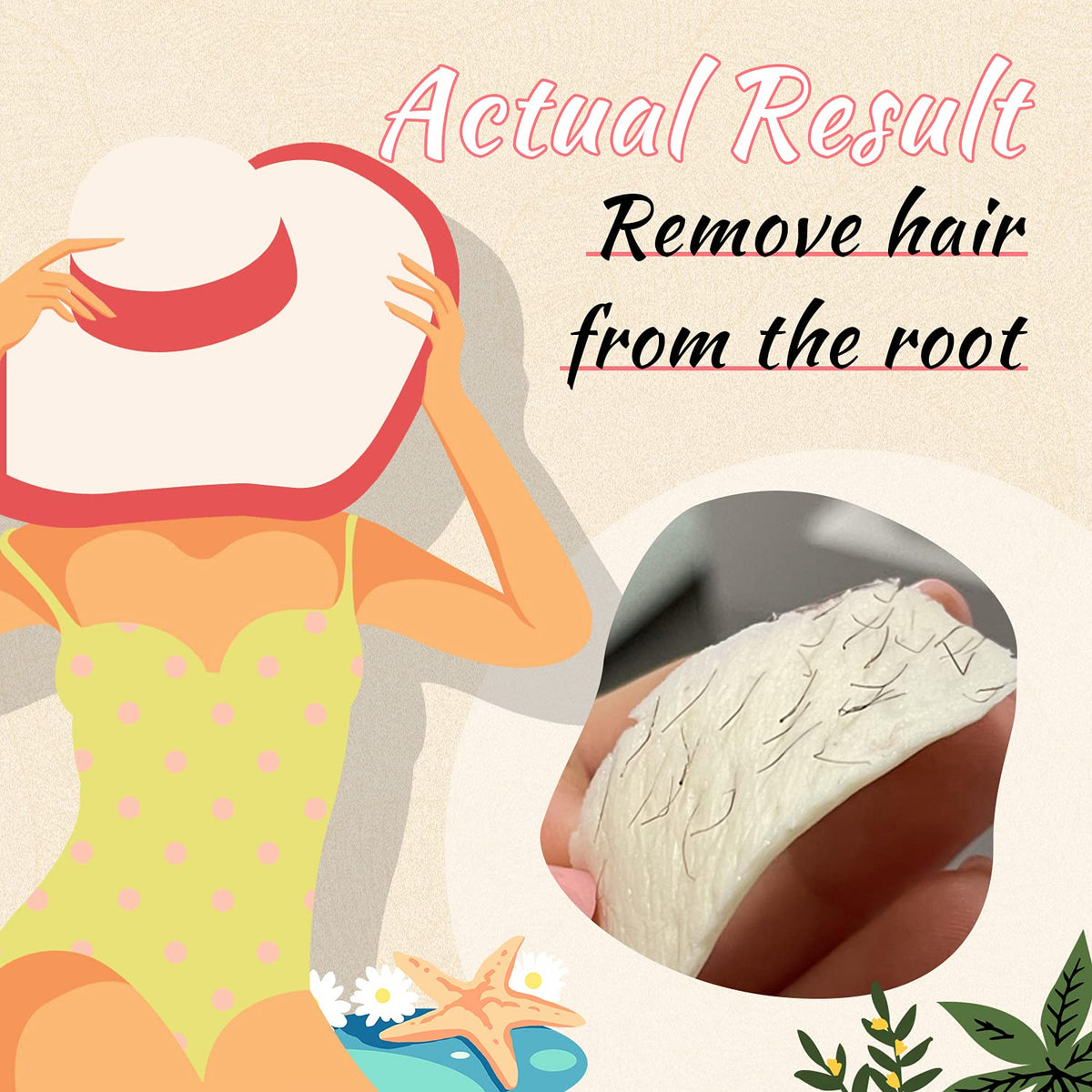 Ajoura 1 lb Refill Hard Wax Beads for Hair Removal, Brazilian Coarse Waxing | Bikini, Face, Eyebrow, Back, Chest, Legs, Armpit, At-Home Waxing Beans for Women Men