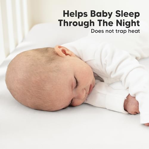 KeaBabies 2pk Organic Cotton Crib Sheets for Boys Girls 52x28, Soft White | Soft Breathable Fitted Crib Mattress Sheet Neutral, Cozy Cover for Baby Bed Set, Toddler Mattress, Cute Prints