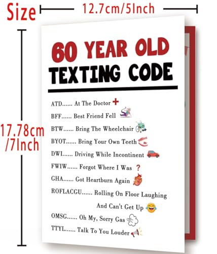 Funny 60th Birthday Card Gift Decorations for Women Men Him Her