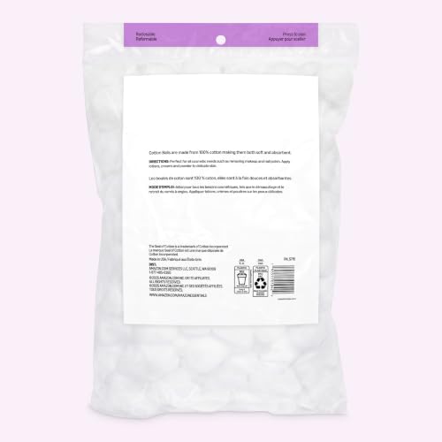 Amazon Essentials Cotton Balls, 200ct, 1-Pack (Previously Amazon Basics)