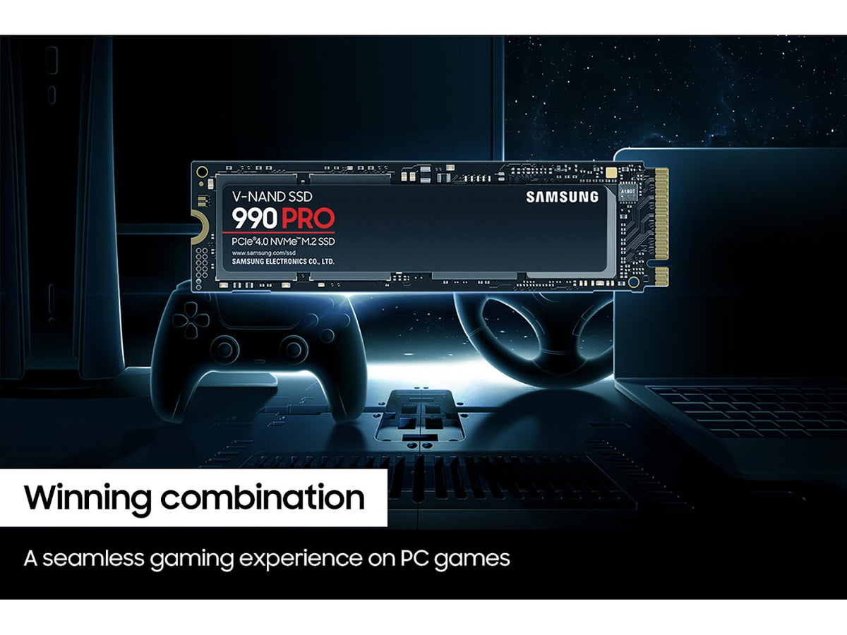 Samsung SSD 990 PRO 2TB, PCIe 4.0 M.2 2280, Up to 7,450 MB/s | NVMe Internal Solid State Hard Drive for High End Computing, Gaming, and Heavy Duty Workstations, (MZ-V9P2T0B/AM)