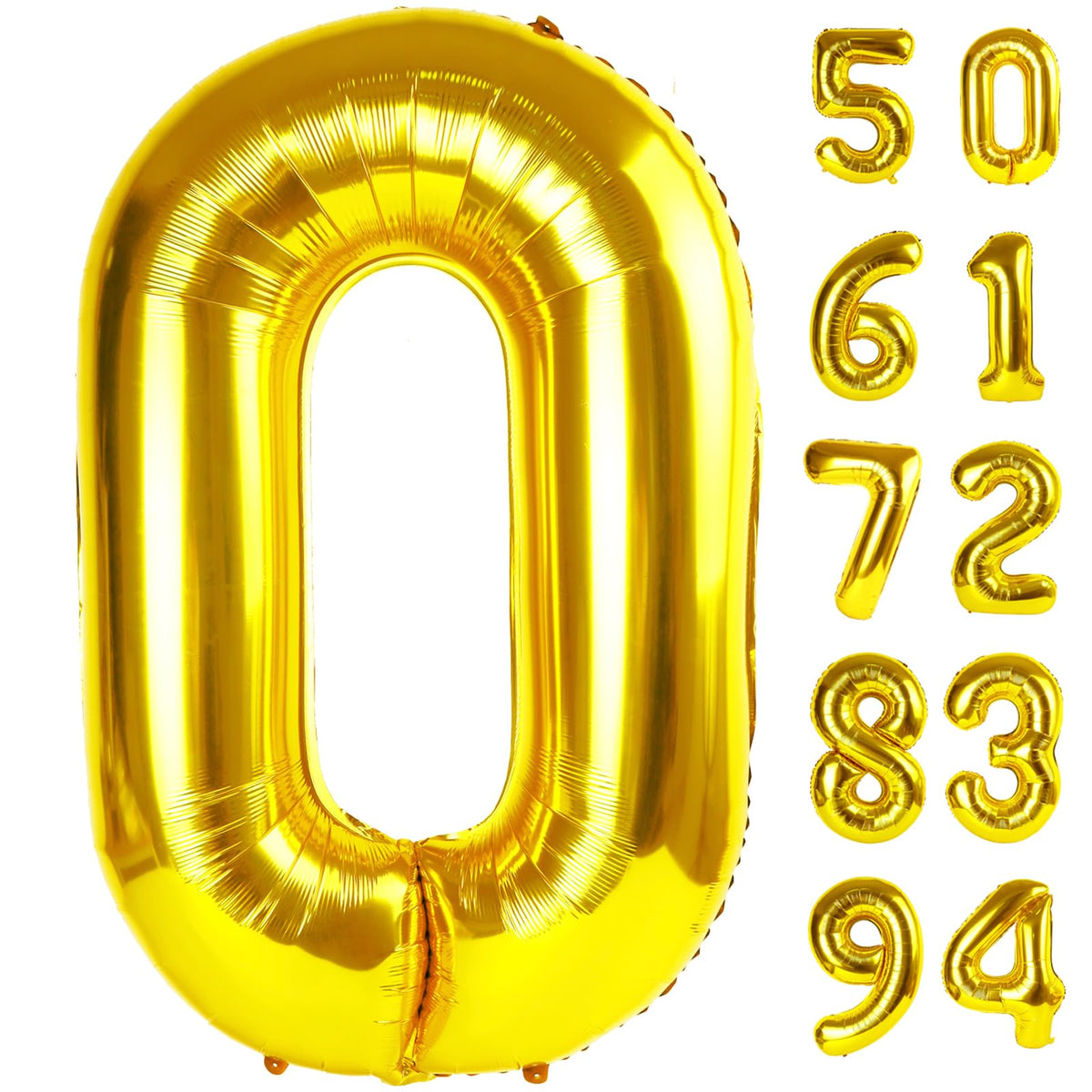 Gold 0 Balloon - Number Balloon 40 Inch, 0th Gold Birthday Decorations | Giant foil helium inflatable 10 20 30 40 50 Numbers Balloon Birthday Decorations, Gold Party Supplies for Women Men