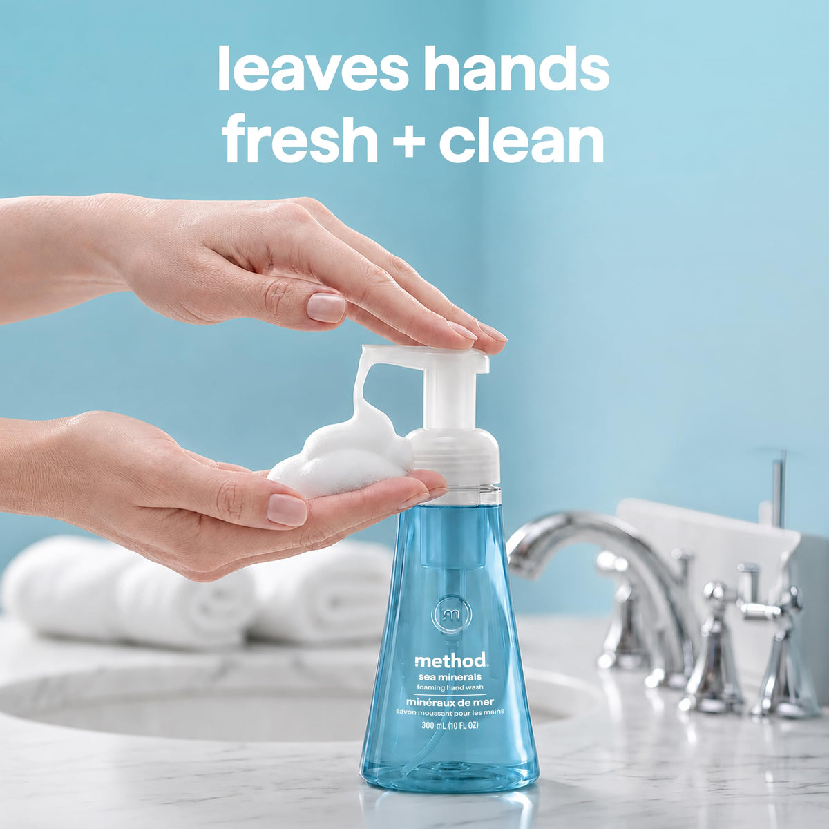 method Foaming Hand Wash Refill, Sea Minerals, 28 fl oz | Refills Up to 3X, Hydrates & Softens Skin, Designed for Gentle Everyday Cleansing, With Notes of Bergamot, Lemon & Rosemary