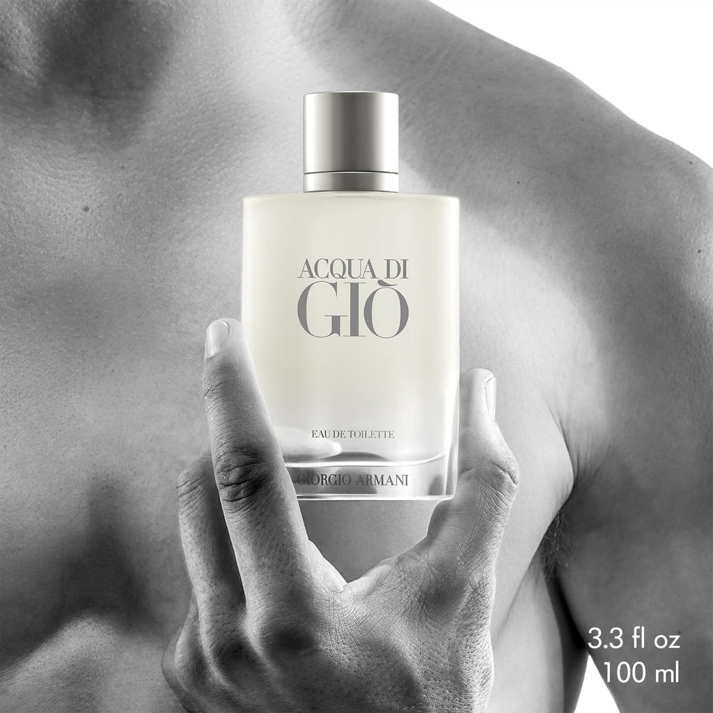 Armani Beauty Acqua di Giò Eau de Toilette - Fresh Aquatic Mens Cologne | Fragrance with Bergamot, Marine Notes & Cedarwood - Long Lasting Clean & Citrusy Mens Scent - Perfect for Everyday Wear