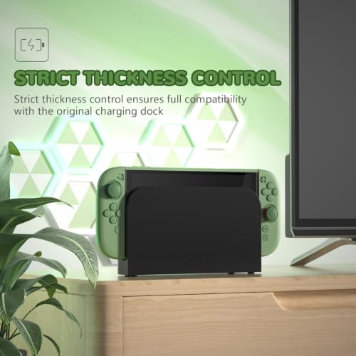 PlayVital Hard Case for Nintendo Switch 2 with Extra Stand & Thumb Grip Caps | Split Design, Dockable Protective Full-Body Shell Cover for Nintendo Switch 2 | Solid Color Series, Matcha Green