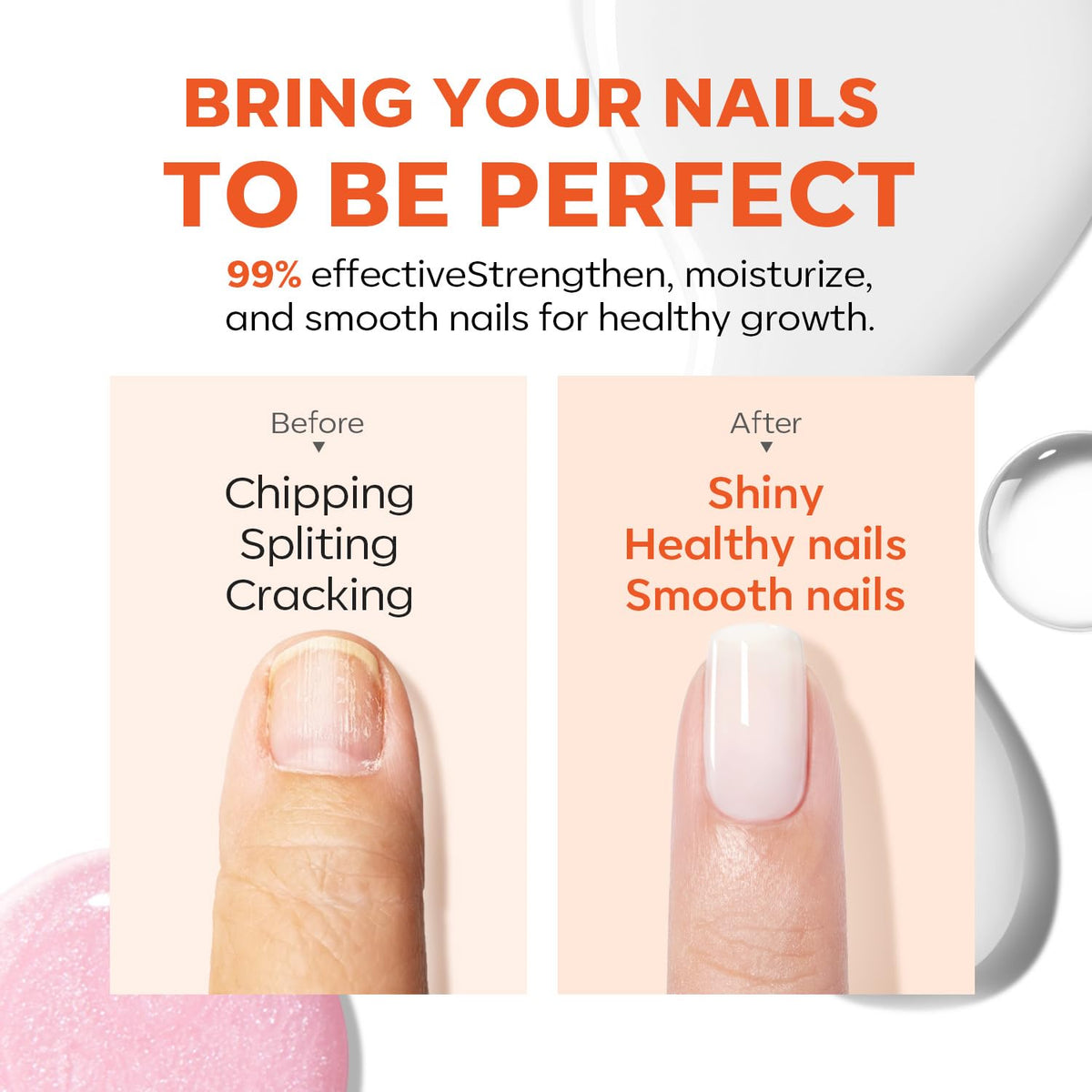 Modelones Nail Strengthener and Growth, Milky White Nail Polish Hardener | Extra Strong and Growth Fall Nail Repair Natural Strengthening Polish Concealer Foundation Nail Stuff Toenails Gifts 15ml