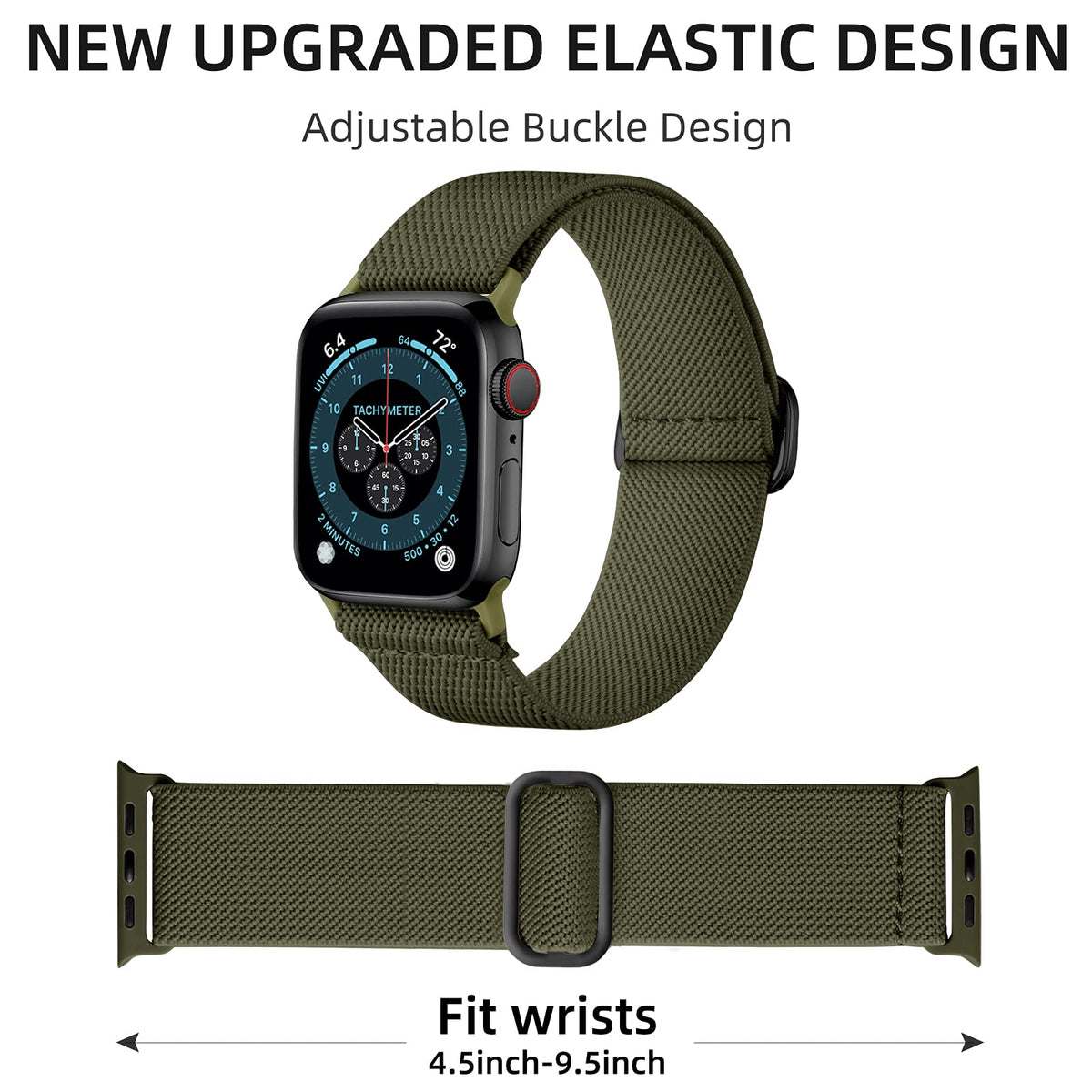 DaQin 3 Pack Stretchy Solo Loop Compatible with Apple Watch Bands Men Women | Soft Nylon Band 49mm 46mm 45mm 44mm 42mm, Braided Elastic Sport Strap for iWatch Series 12 11 10 9 8 7 6 5 4 3 2 1 SE Ultra