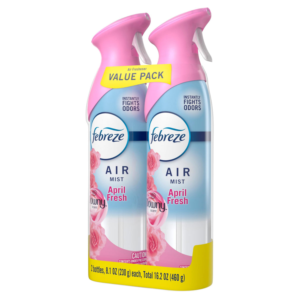 Febreze Air Mist, Air Freshener Spray, Odor Fighting Room Spray, Deodorizer for Home Bathroom Kitchen Office Apartment Dorm Room Classroom, Downy April Fresh Scent, 8.1oz (Pack of 2)