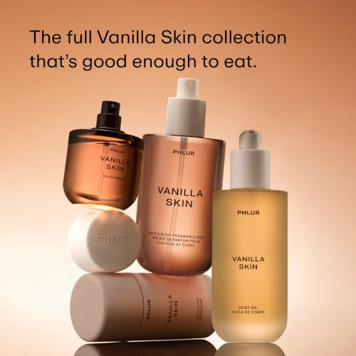 PHLUR Vanilla Skin Body Mist, 8 Fl Oz - Hair and Body Perfume for Women | Vanilla Perfume Body Spray with Pink Pepper, Cashmere Wood & Sandalwood Fragrance