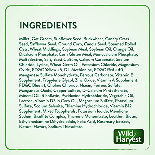 Wild Harvest Daily Blend Bird Food for Cockatiels, 2 lbs. | For Cockatiels, Lovebirds & Small Hookbills, Quality Blend Made With Millet, Select Grains, Sunflower Seeds & More