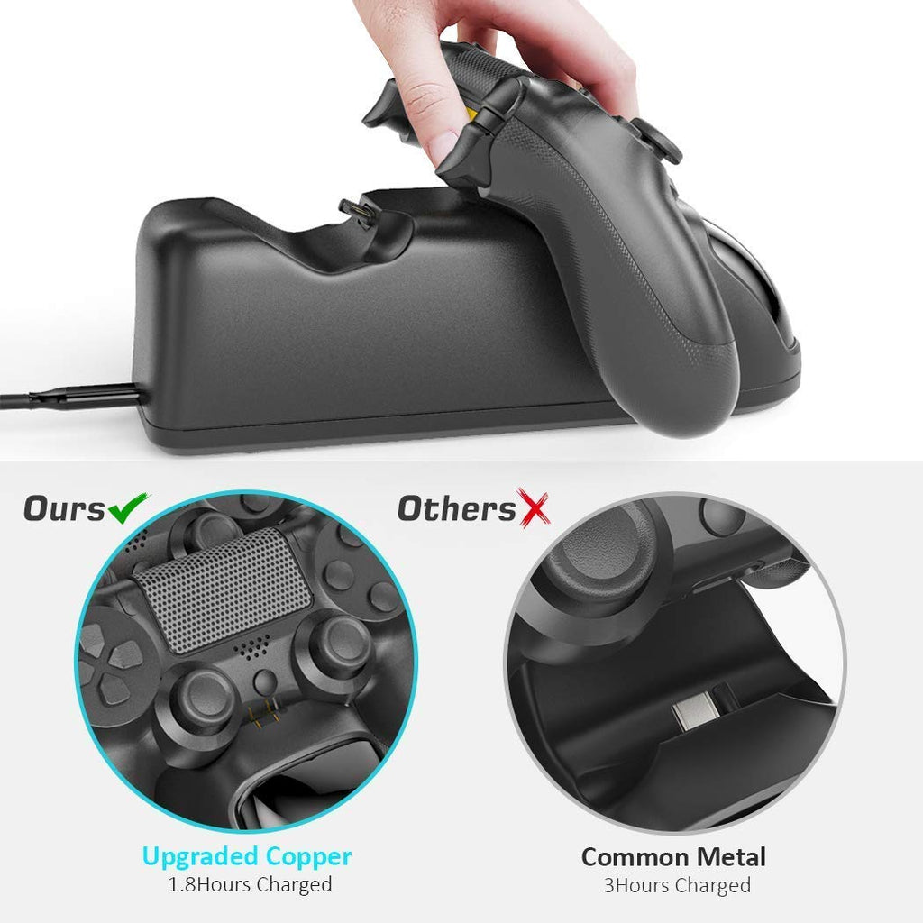 OIVO PS4 Controller Charger Dock Station, 1.8Hrs PS4 Controller Charging Dock, Charging Station Replacement for PlayStation 4 Dualshock 4 Charger