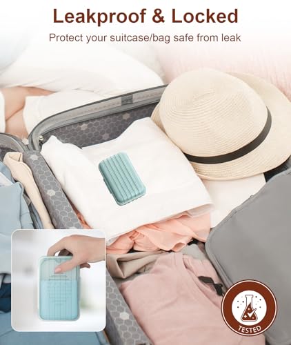 Quatish Leakproof Bar Soap Holder Dish with Lid for Shower, Portable 1 Pack Travel Soap Case Box for Gym, Camping, Hiking, Outdoor Use, Travel Size Toiletries Essentials, Keeps Soap Dry, Blue