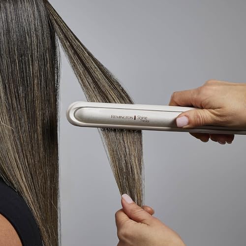 Remington Shine Therapy 1 Inch Hair Straightener, Argan Oil & Keratin | Keratin ceramic plates deliver smooth results; this flat iron reduces frizz for ideal hair styling.