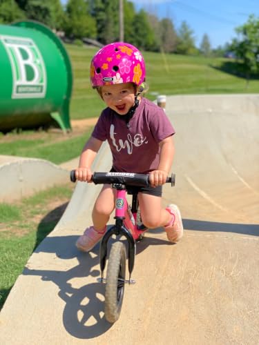 Strider 12 Sport, No Pedal Balance Bike for Kids Ages 1–4 Years, Pink | No-Pedal Balance Bike for Toddlers, Safety Pad, Adjustable Seat and Handlebars Lightweight Frame, Never-Flat Tires