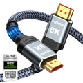 Highwings 8K 10K 4K HDMI Cable 48Gbps 6.6FT/2M, Certified Ultra High Speed | 2.1 HDMI Cable Braided Cord-4K@120Hz 8K@60Hz, DTS:X, HDCP 2.2 & 2.3, HDR 10 Compatible with DVD Player/PS5/HDTV/Blu-ray